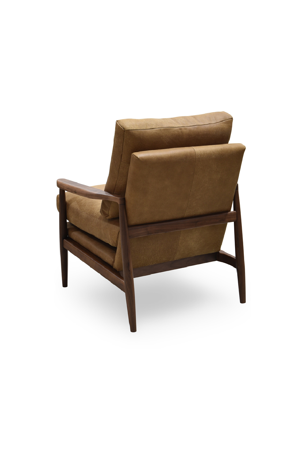 Modern European furniture - Walnut Framed Leather Accent Chair - www.oroa.com