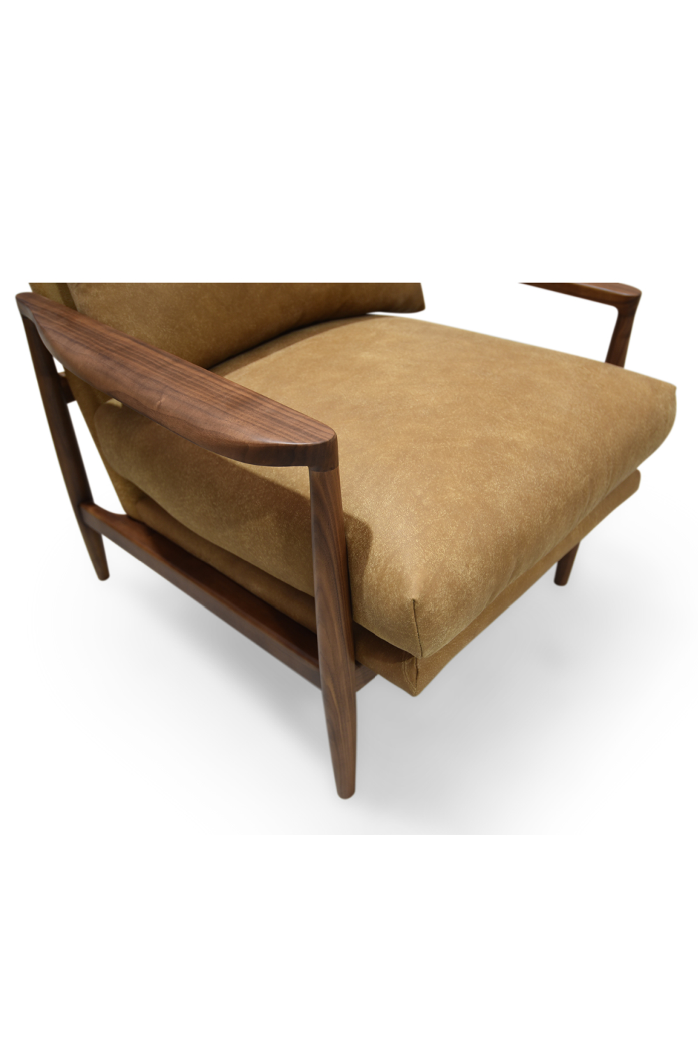 Modern European furniture - Walnut Framed Leather Accent Chair - www.oroa.com