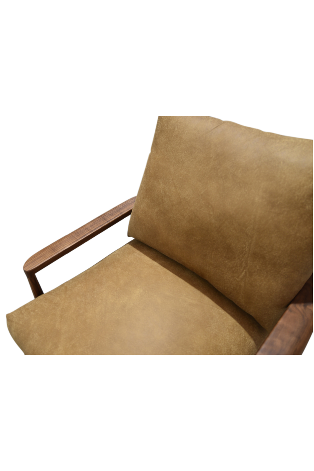 Modern European furniture - Walnut Framed Leather Accent Chair - www.oroa.com