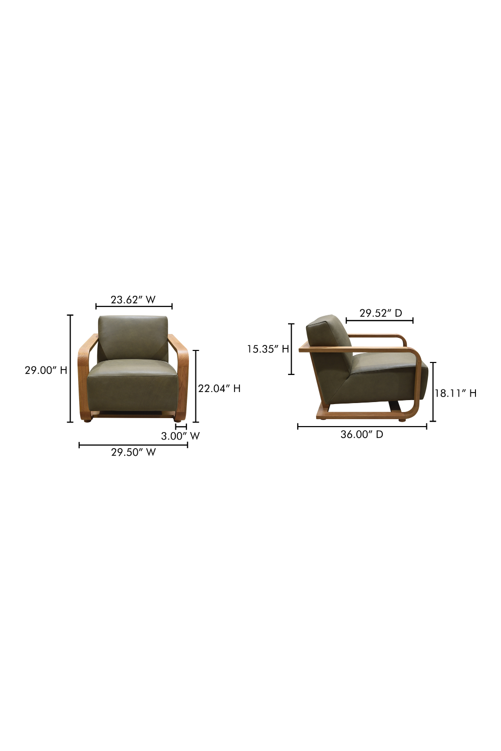 Modern European furniture - Oak Framed Lounge Chair - www.oroa.com