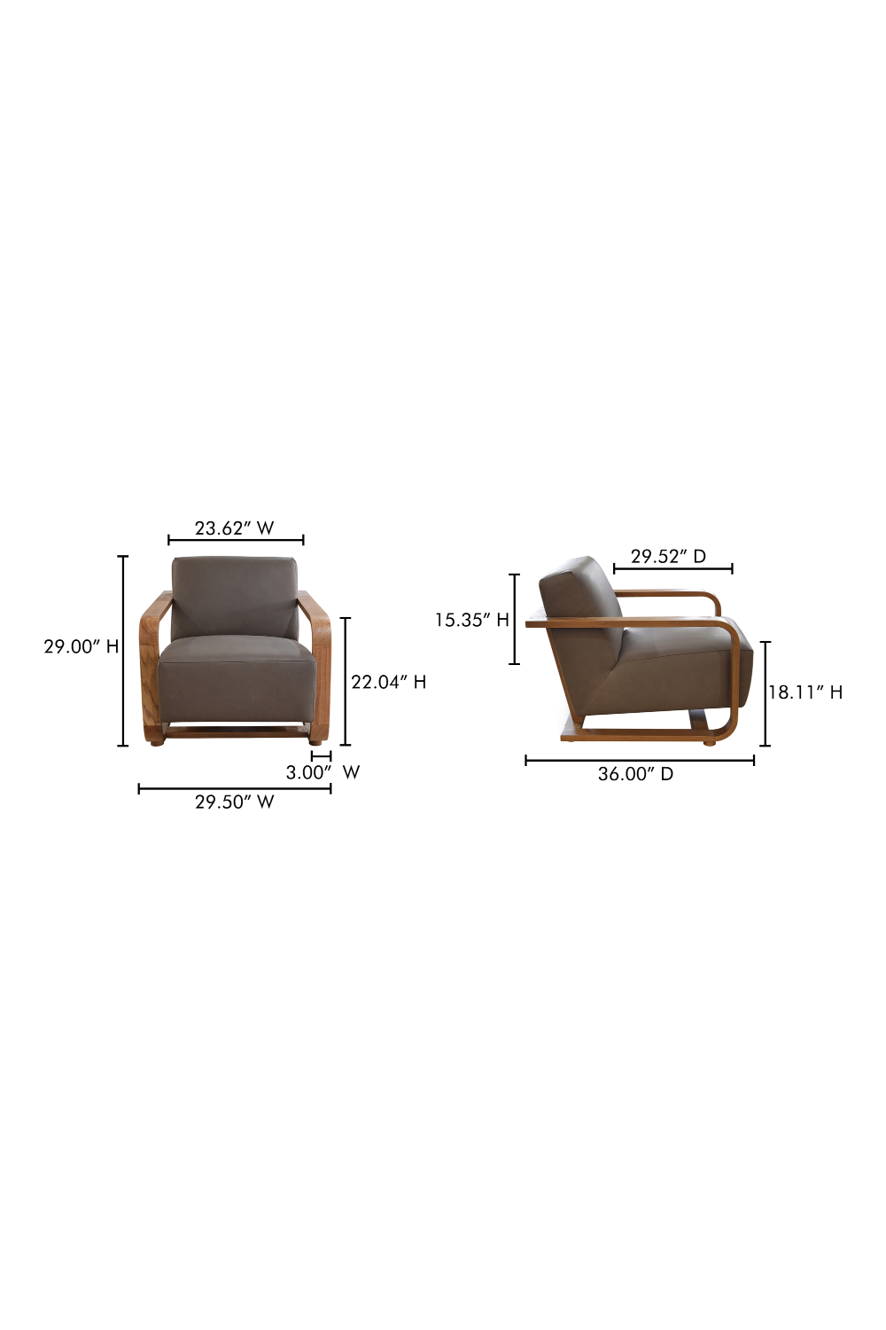 Modern European furniture - Oak Framed Lounge Chair - www.oroa.com
