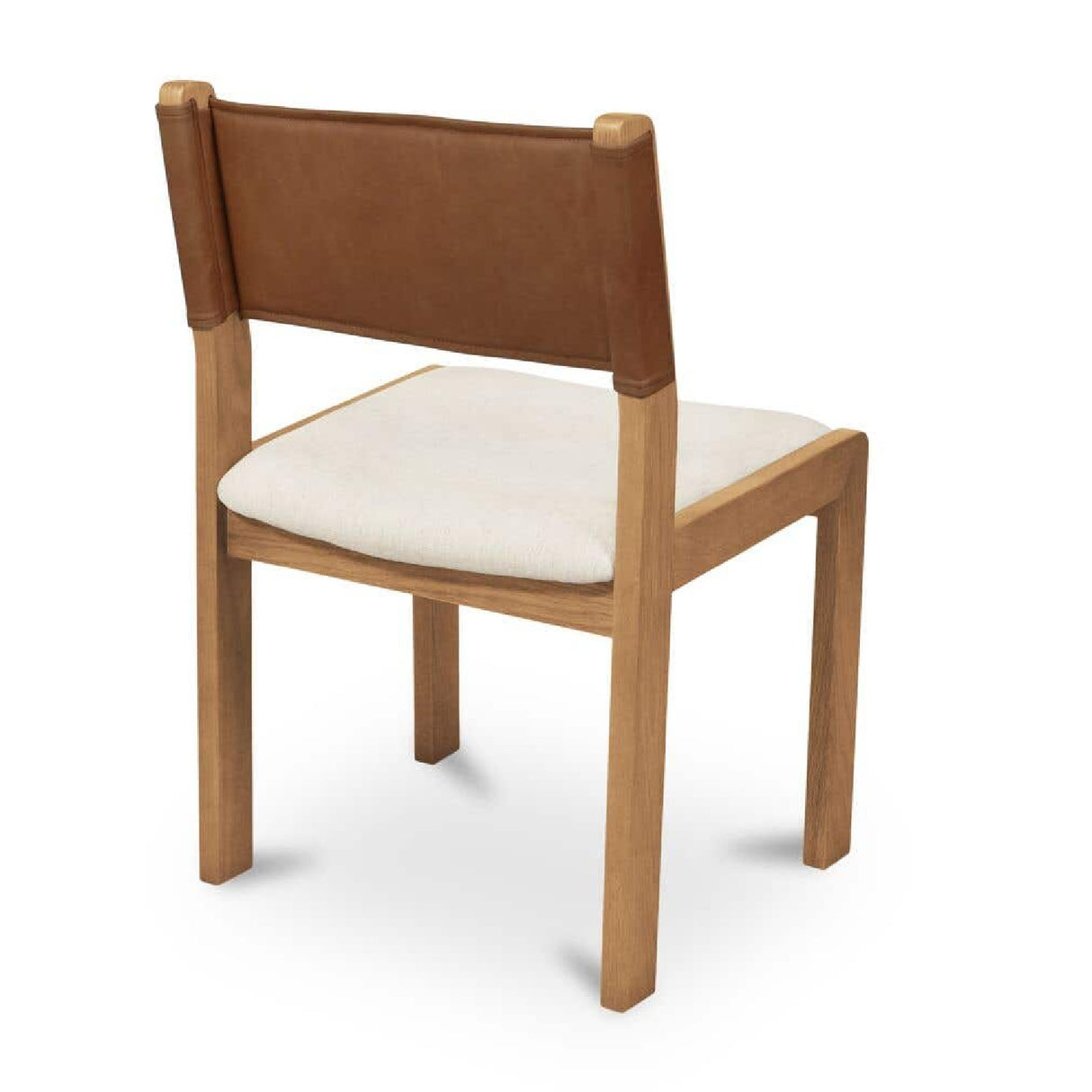 Modern or European furniture - Oak Framed Tan Leather Dining Chairs (2) - www.oroa.com