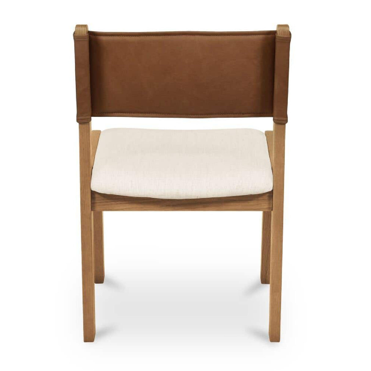 Modern or European furniture - Oak Framed Tan Leather Dining Chairs (2) - www.oroa.com