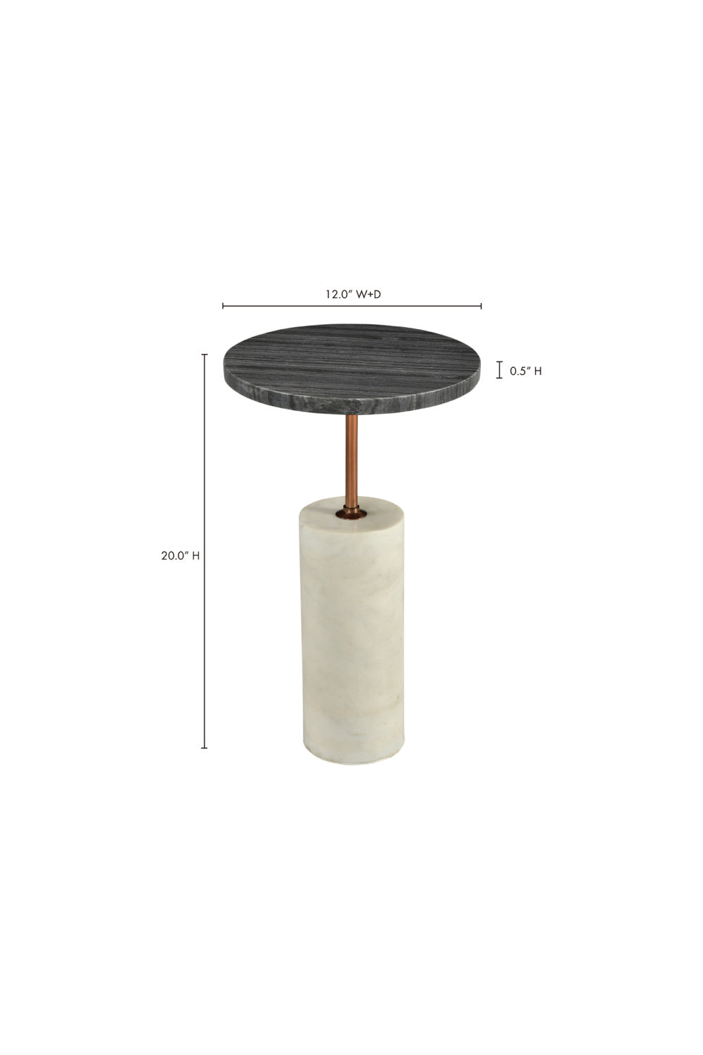 Modern European furniture - Gray Marble Accent Table - www.oroa.com