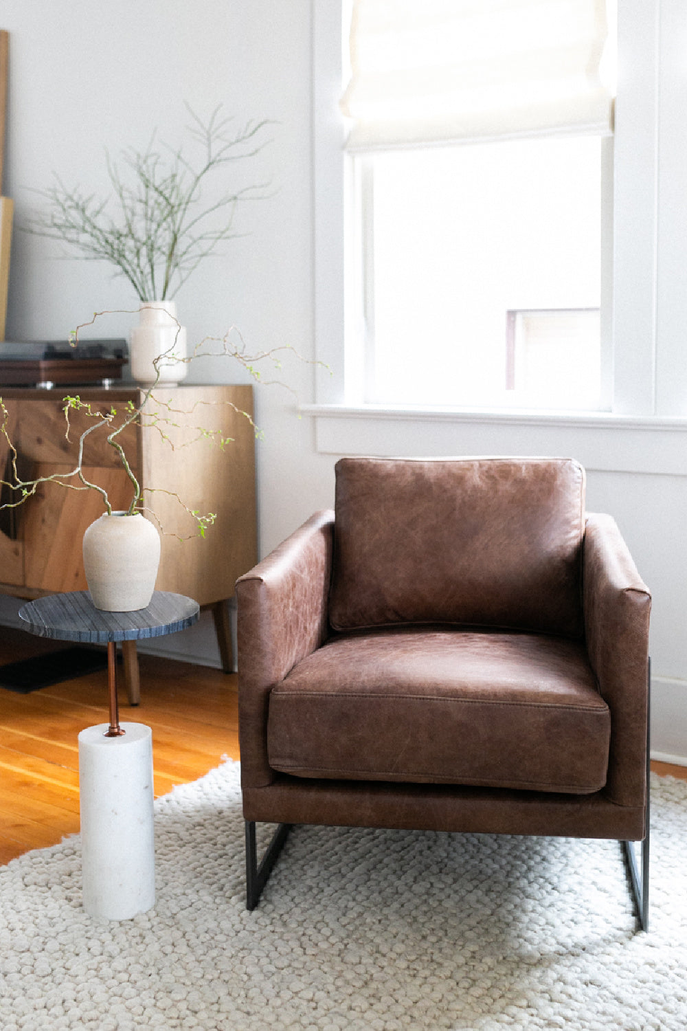 Modern European furniture - Gray Marble Accent Table - www.oroa.com