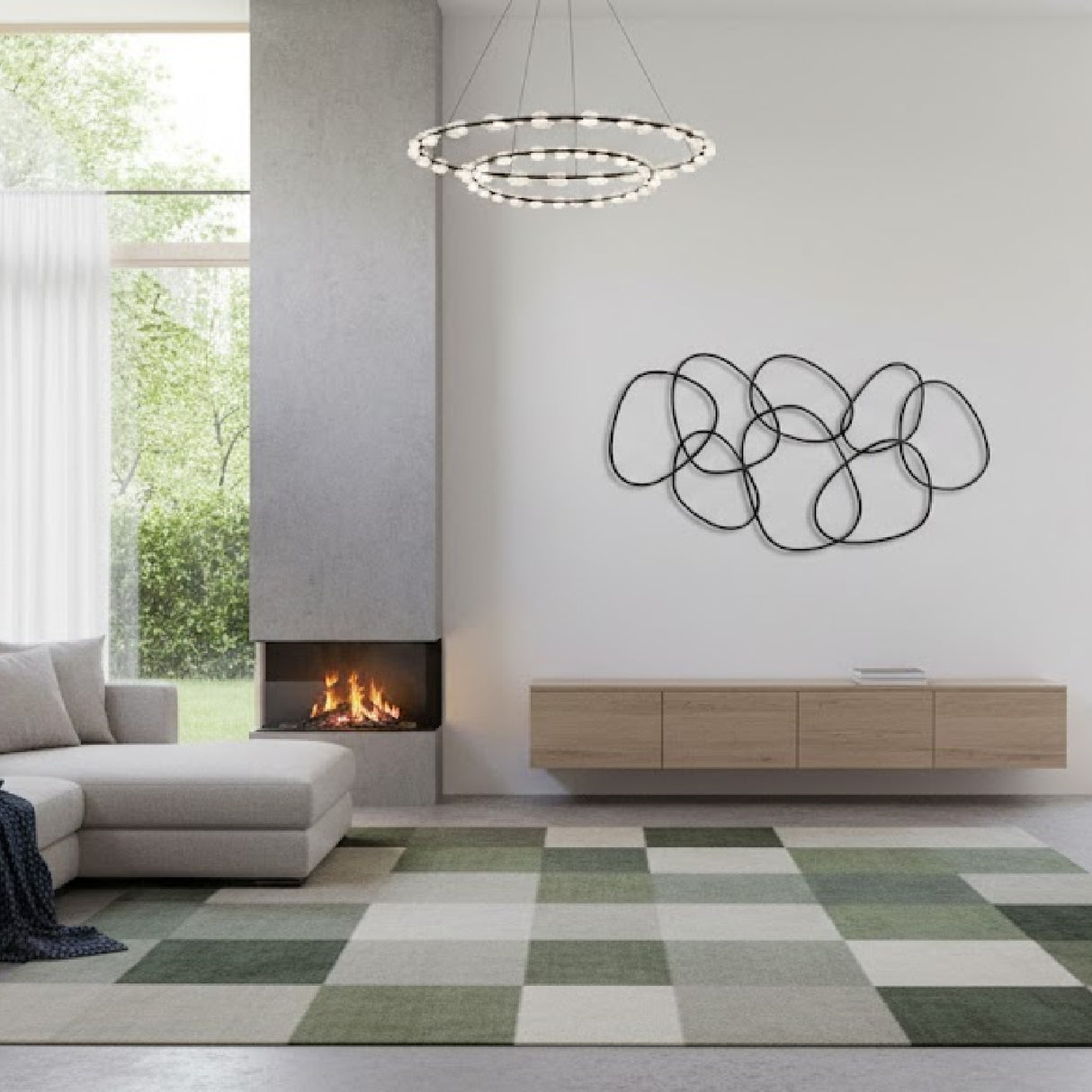 Modern European furniture - Interlocking Bronze Ring Wall Decor - www.oroa.com
