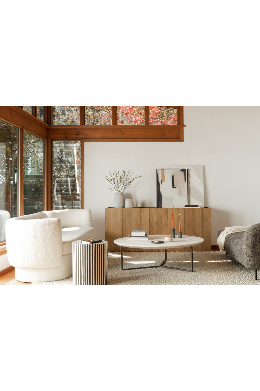 Modern European furniture - Black & White Patterned Side Table - www.oroa.com