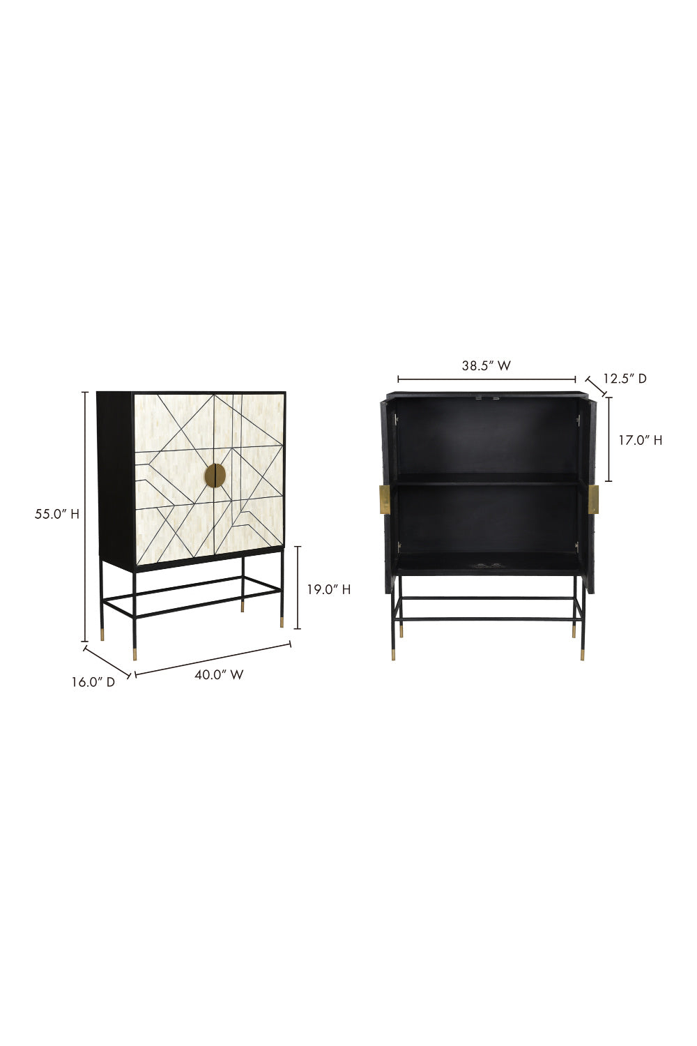 Modern European furniture - Cream 2-Door Cabinet - www.oroa.com