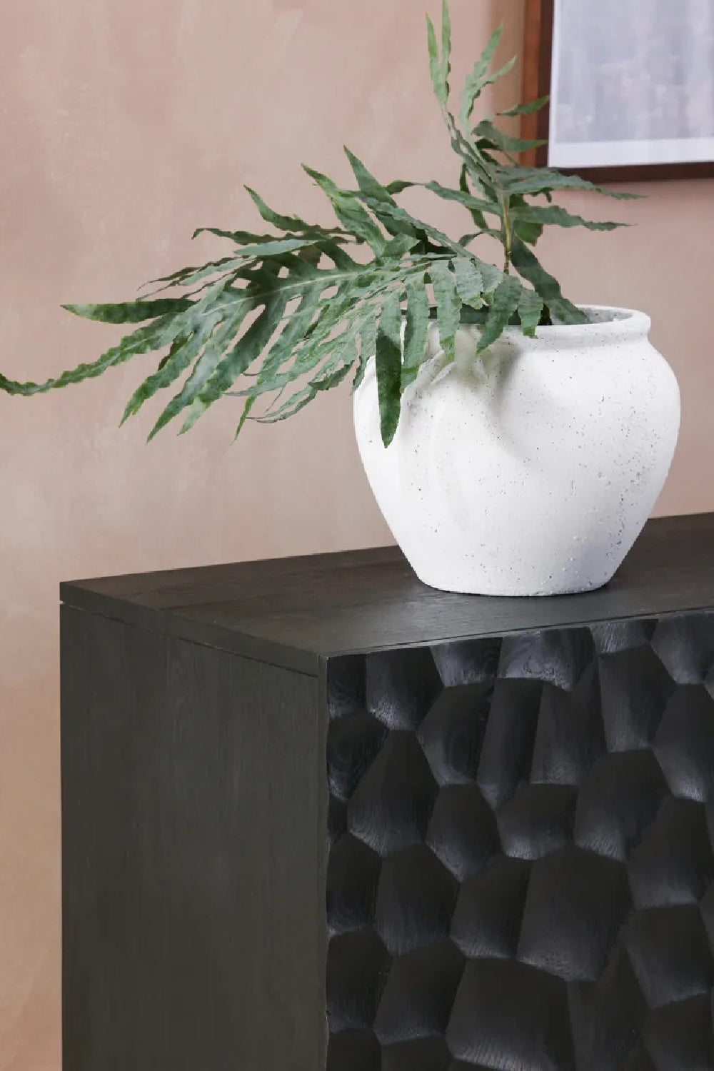 Modern European furniture - Black Oak Chiseled 4-Door Sideboard - www.oroa.com