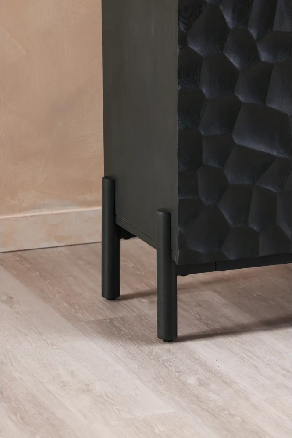 Modern European furniture - Black Oak Chiseled 4-Door Sideboard - www.oroa.com