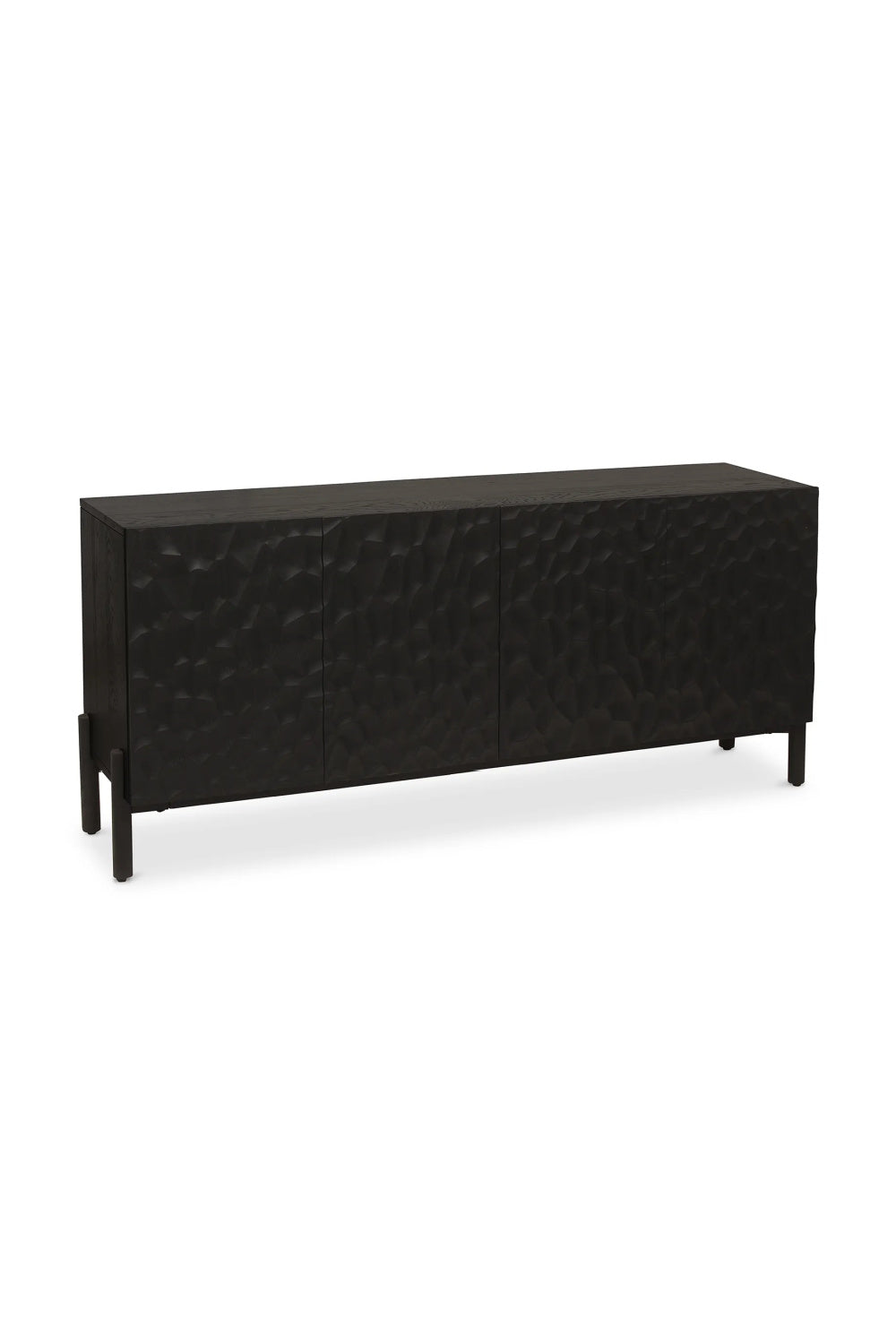 Modern European furniture - Black Oak Chiseled 4-Door Sideboard - www.oroa.com