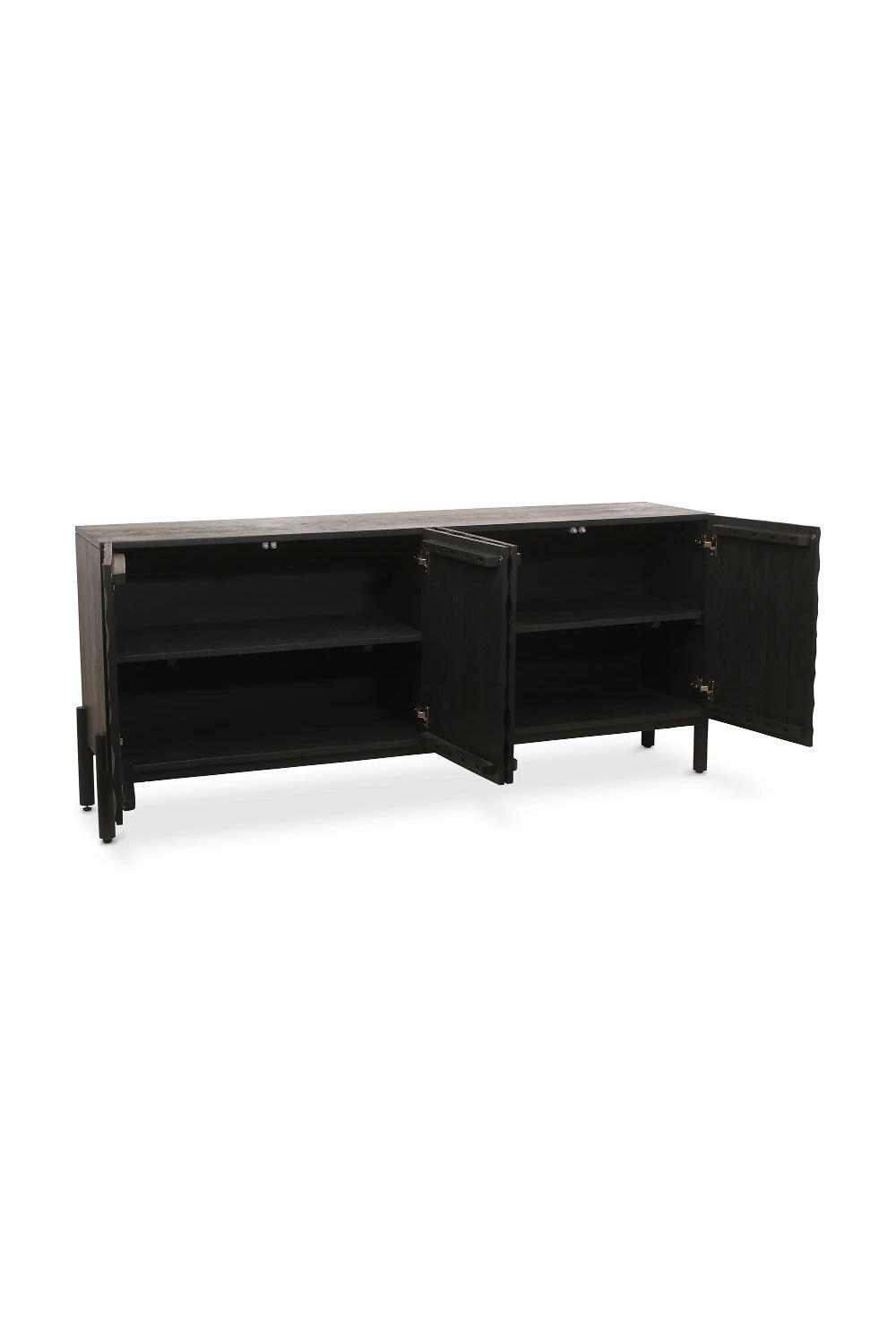 Modern European furniture - Black Oak Chiseled 4-Door Sideboard - www.oroa.com
