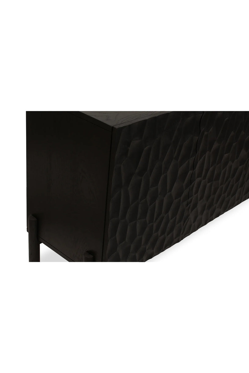 Modern European furniture - Black Oak Chiseled 4-Door Sideboard - www.oroa.com