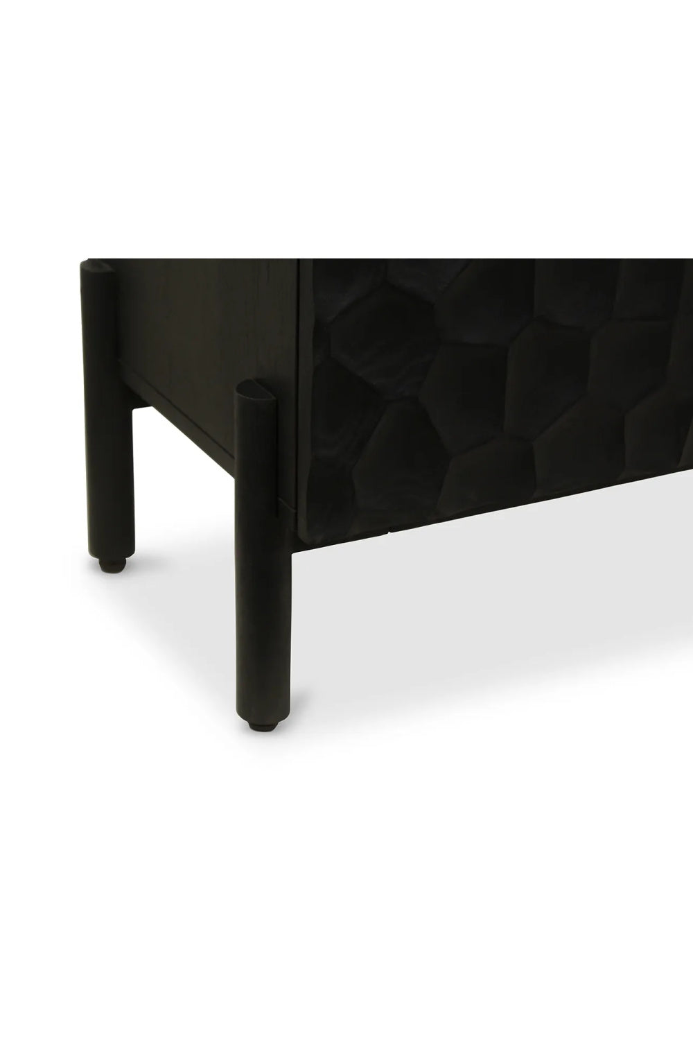 Modern European furniture - Black Oak Chiseled 4-Door Sideboard - www.oroa.com