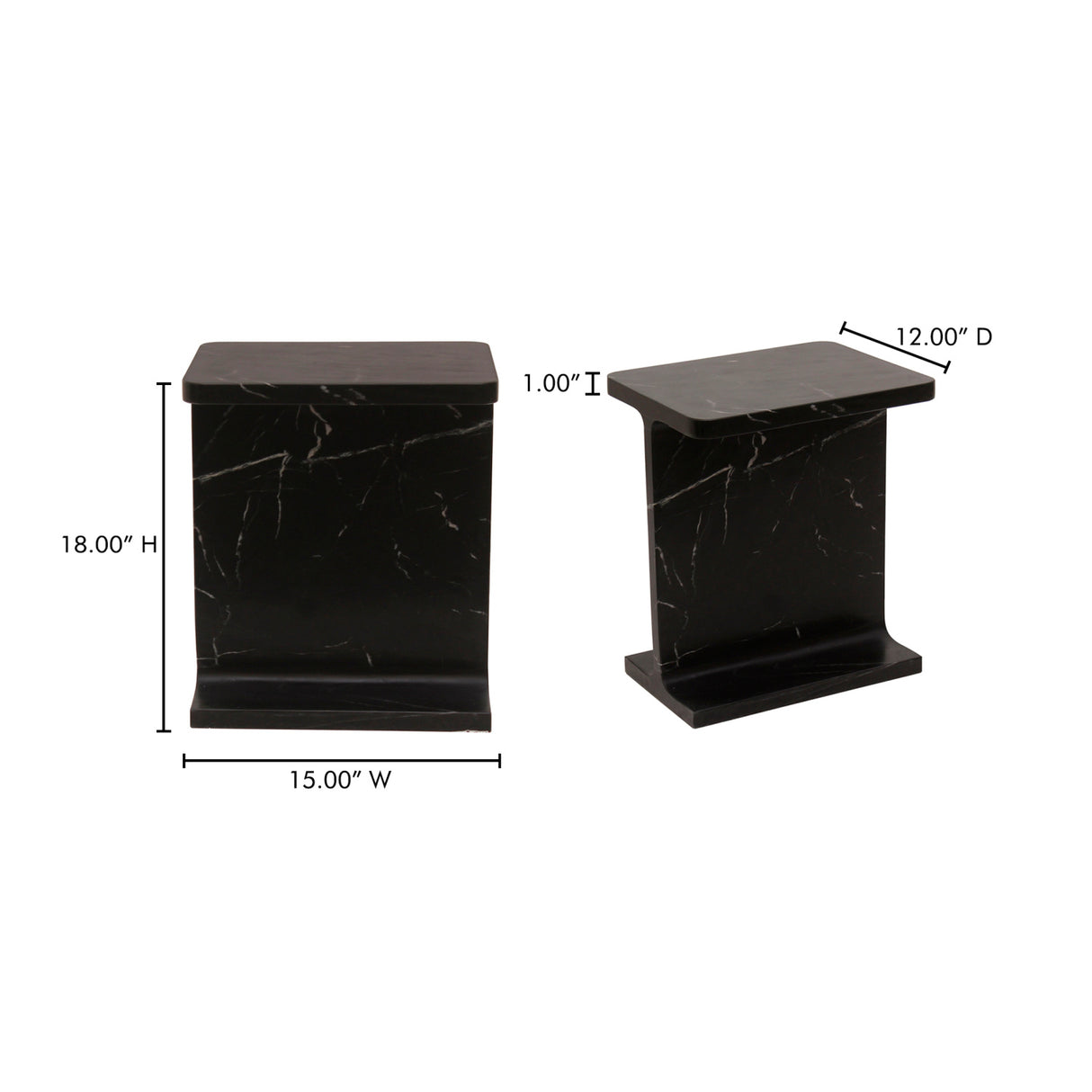 Modern European furniture - Marble I-Beam Accent Table - www.oroa.com | Oroa.com