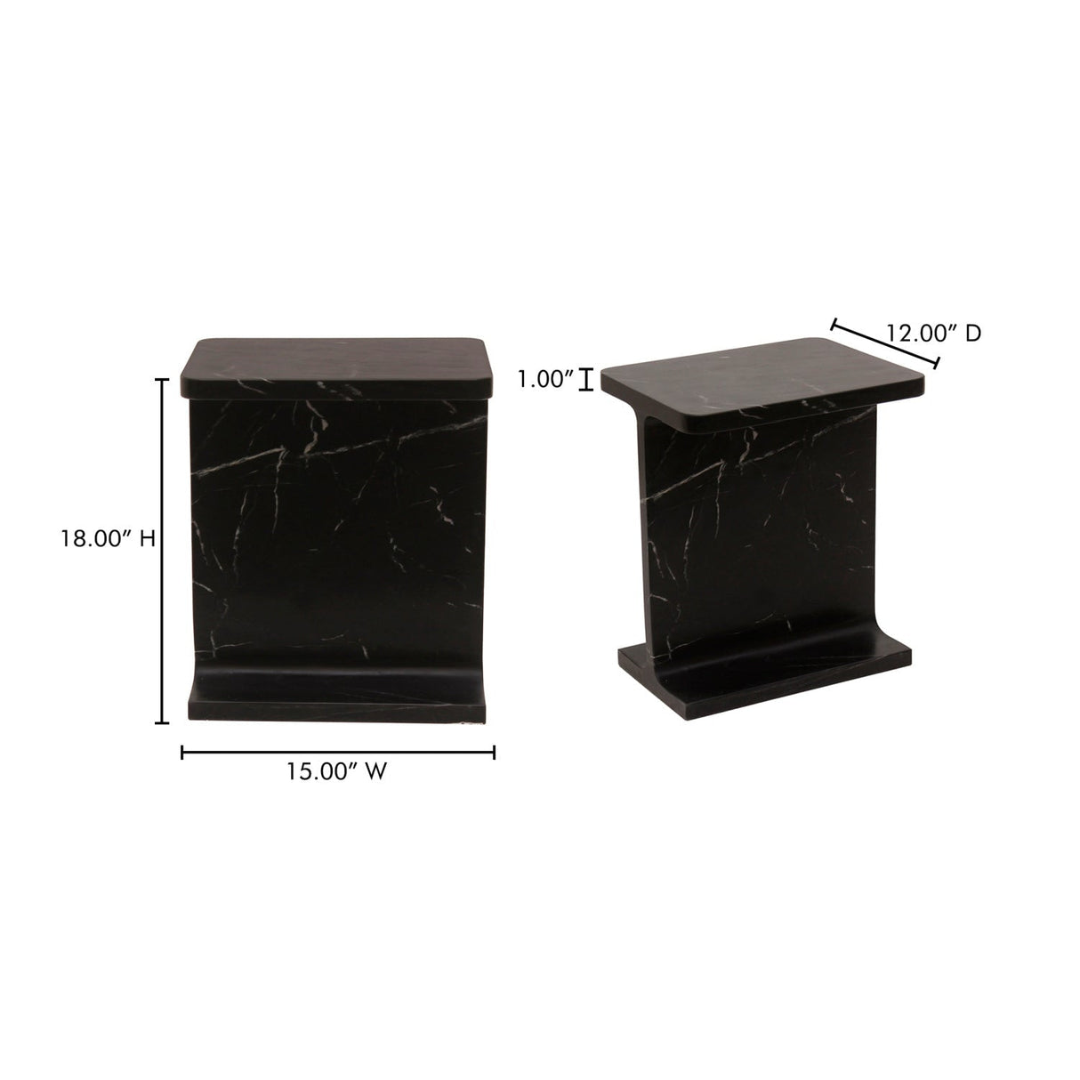 Modern European furniture - Marble I-Beam Accent Table - www.oroa.com