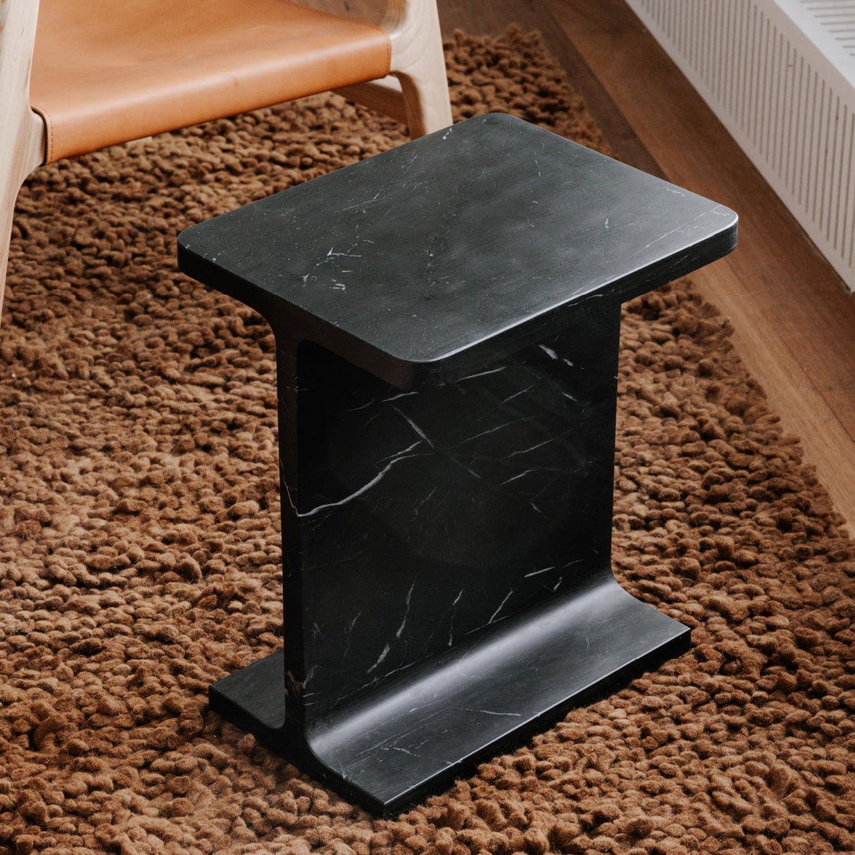 Modern European furniture - Marble I-Beam Accent Table - www.oroa.com