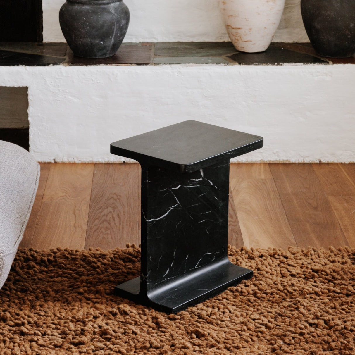 Modern European furniture - Marble I-Beam Accent Table - www.oroa.com