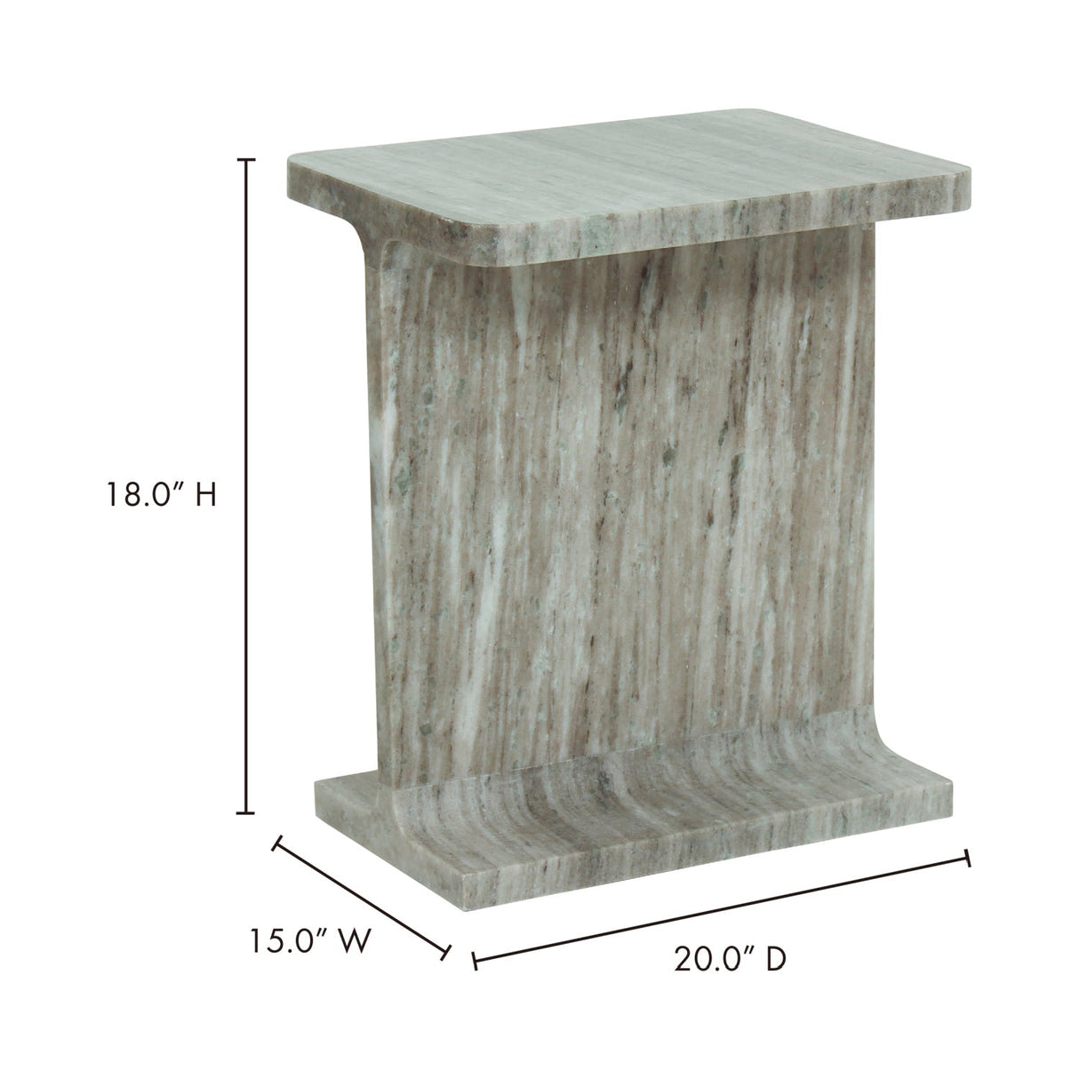 Modern European furniture - Marble I-Beam Accent Table - www.oroa.com