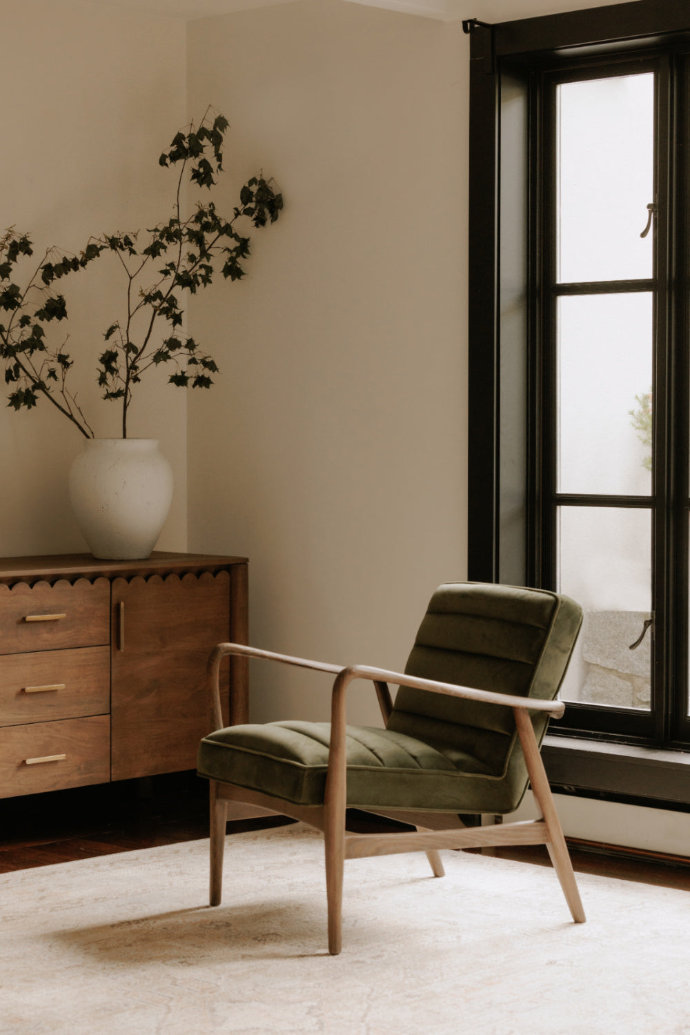 Modern European furniture - Scalloped Edge 3-Drawer Sideboard - www.oroa.com
