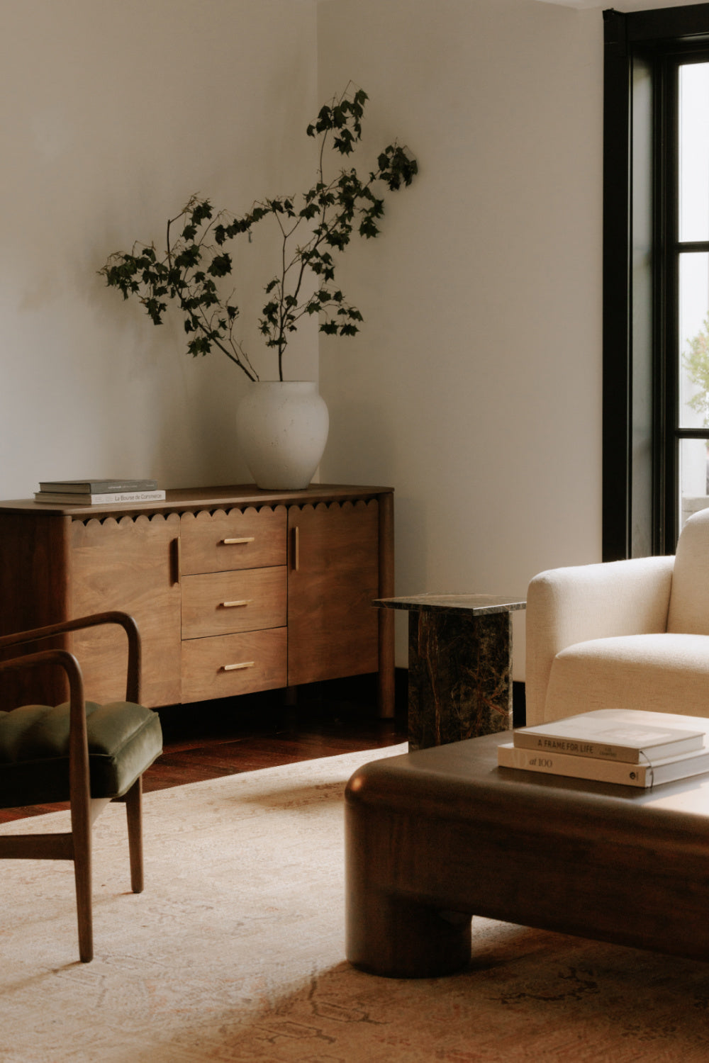 Modern European furniture - Scalloped Edge 3-Drawer Sideboard - www.oroa.com