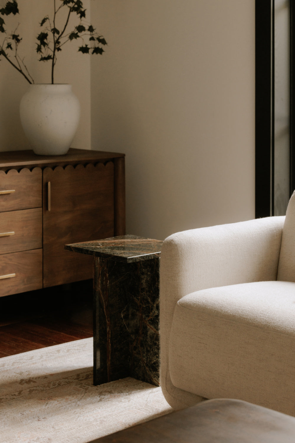 Modern European furniture - Scalloped Edge 3-Drawer Sideboard - www.oroa.com