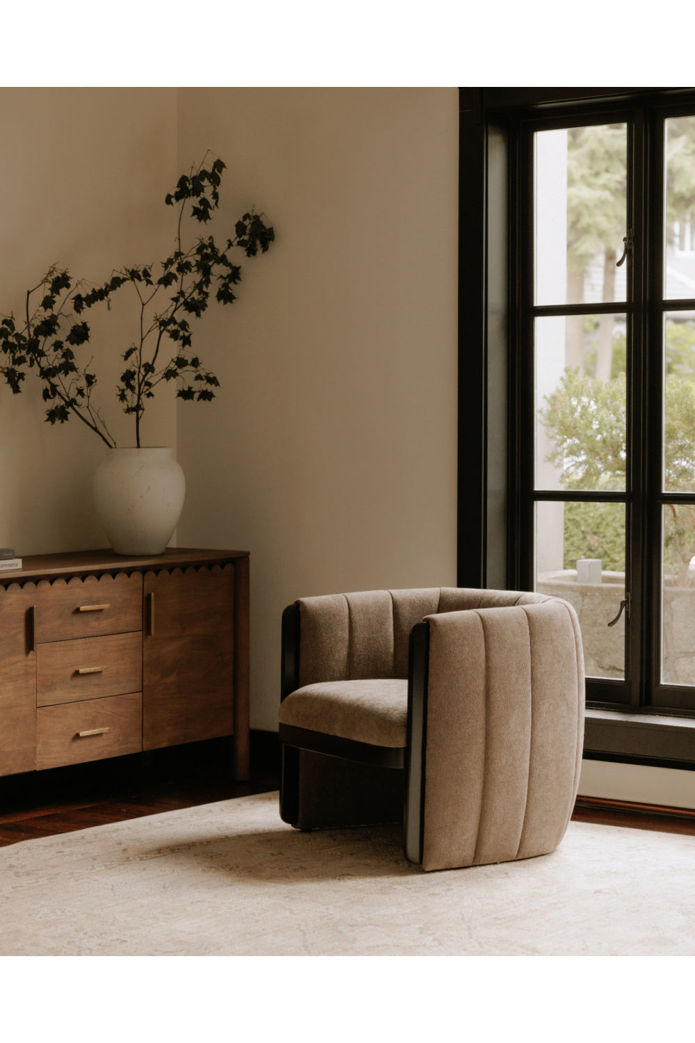 Modern European furniture - Scalloped Edge 3-Drawer Sideboard - www.oroa.com