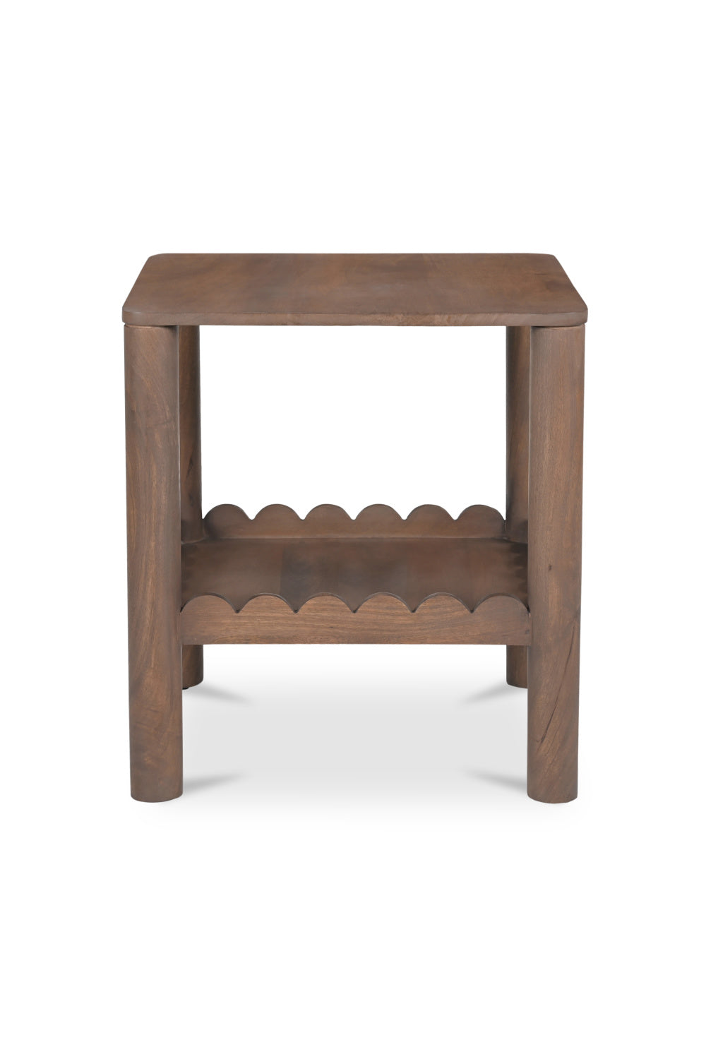 Modern European furniture - Scalloped Edge Brown Side Table - www.oroa.com