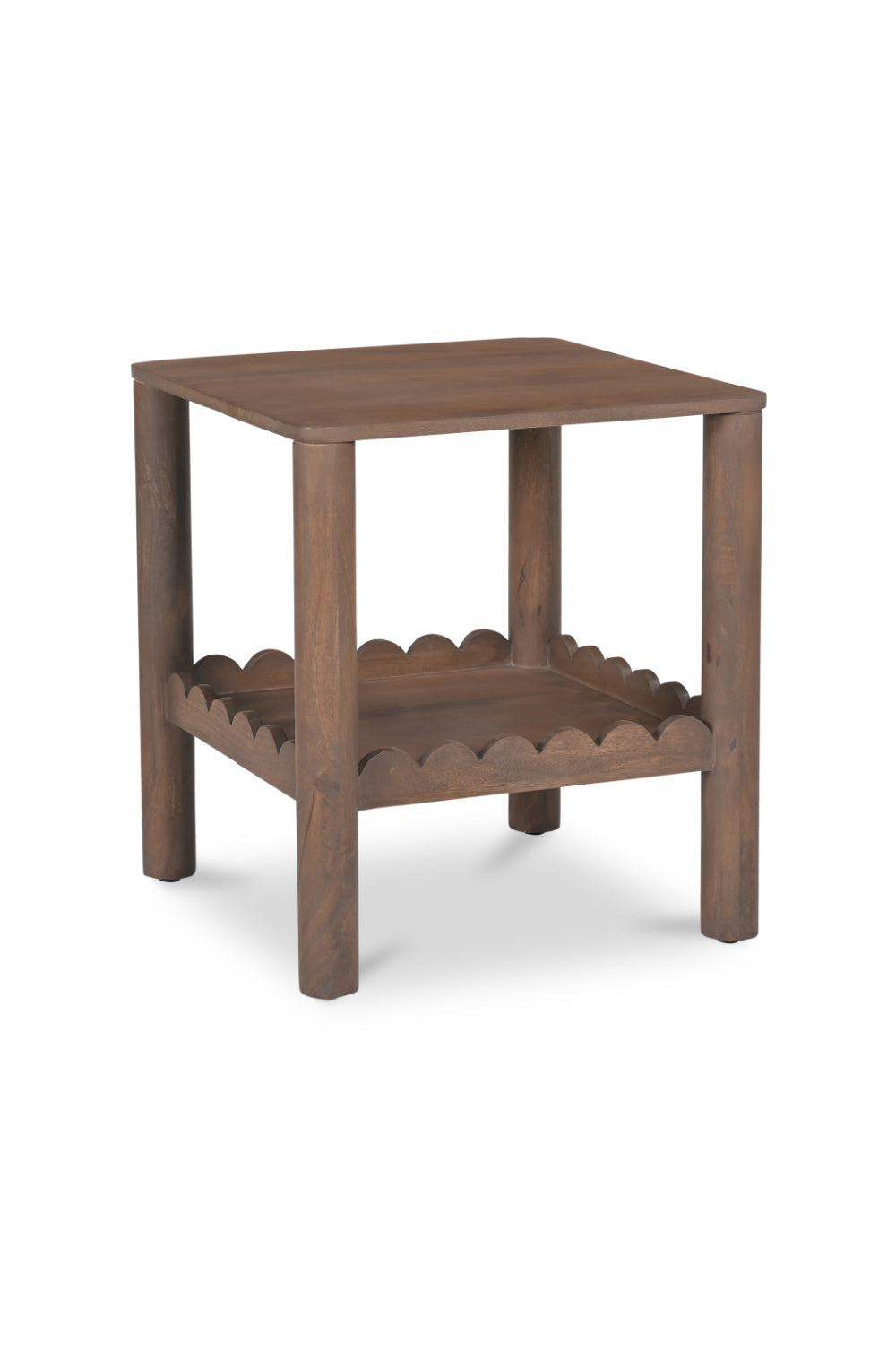 Modern European furniture - Scalloped Edge Brown Side Table - www.oroa.com