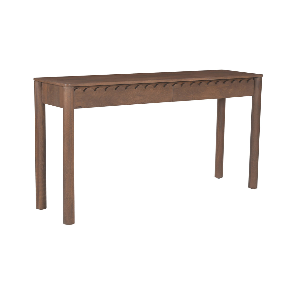 Modern European furniture - Wooden Scalloped 2-Drawer Console Table - www.oroa.com