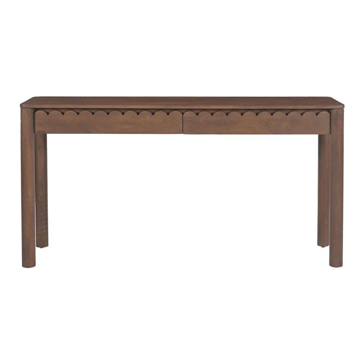 Modern European furniture - Wooden Scalloped 2-Drawer Console Table - www.oroa.com