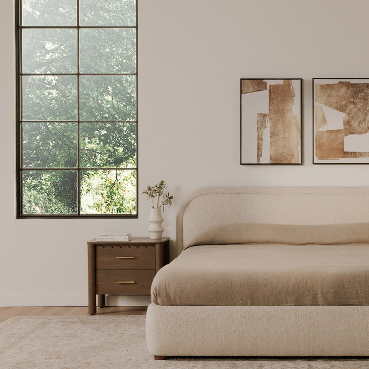 Modern European furniture - Scalloped-Edge 2-Drawer Nightstand - www.oroa.com