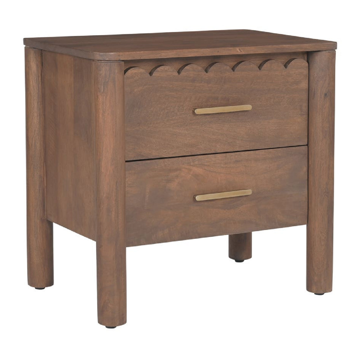 Modern European furniture - Scalloped-Edge 2-Drawer Nightstand - www.oroa.com | Oroa.com