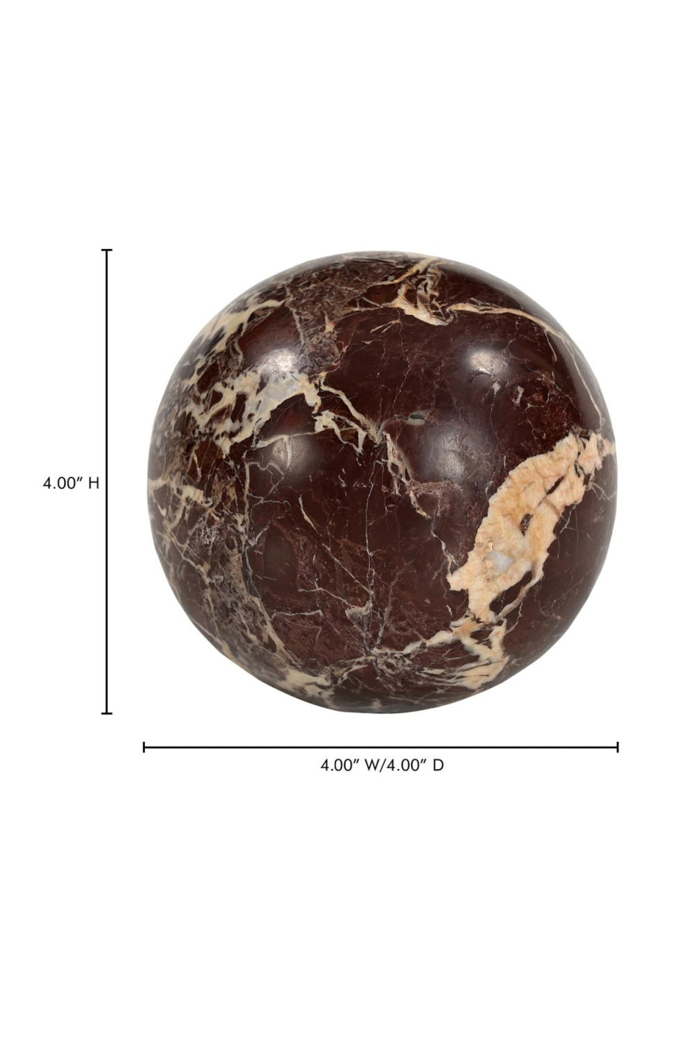 Red Marble Sphere Tabletop Decor | Novi Living Odessa | Oroa.com