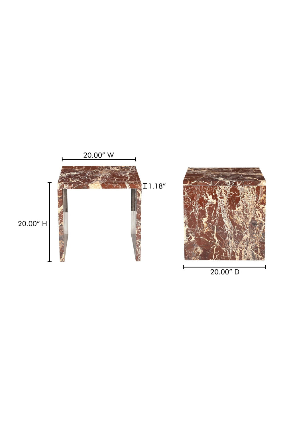 Modern European furniture - Marble Square Accent Table - www.oroa.com
