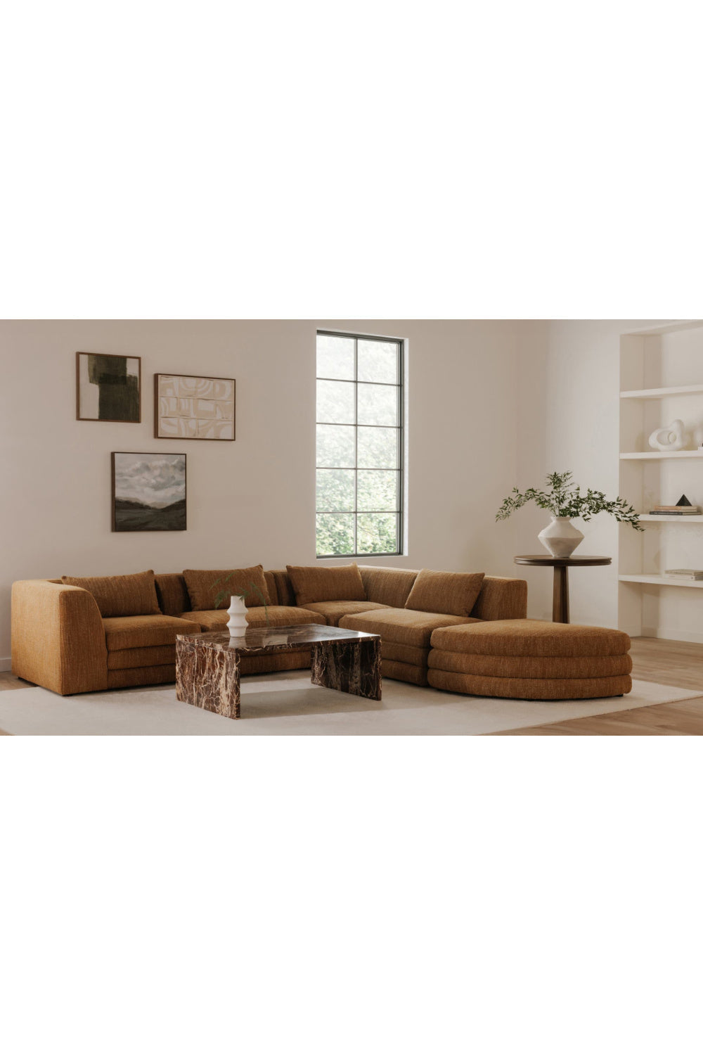 Modern European furniture - minimalist white curved sofa - www.oroa.com