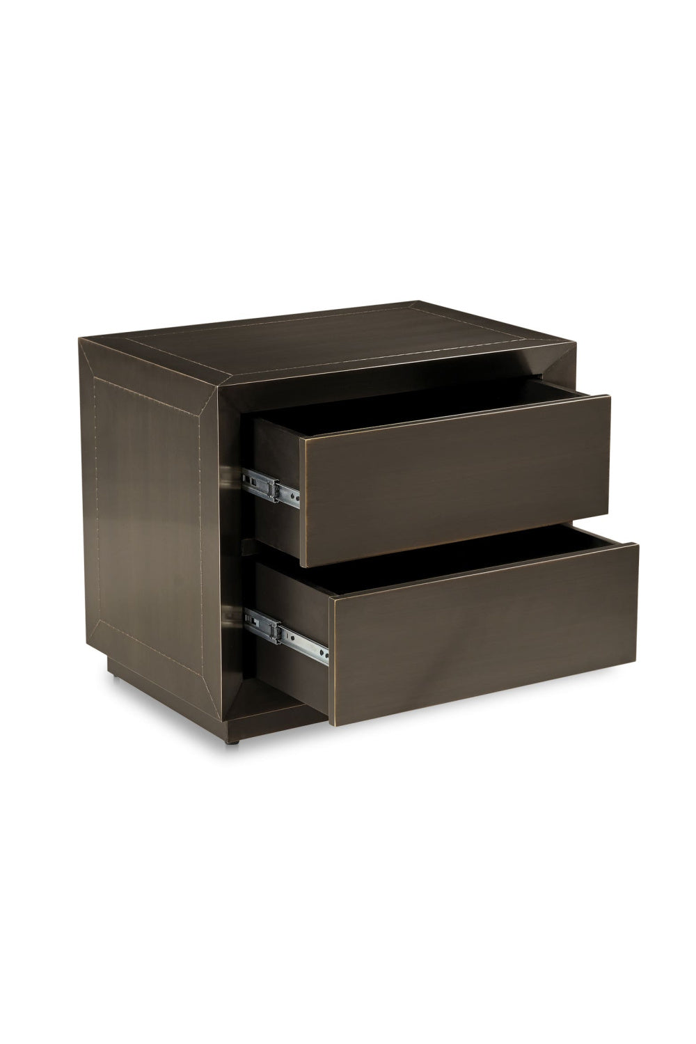 Modern European furniture - Bronze 2-Drawer Nightstand - www.oroa.com