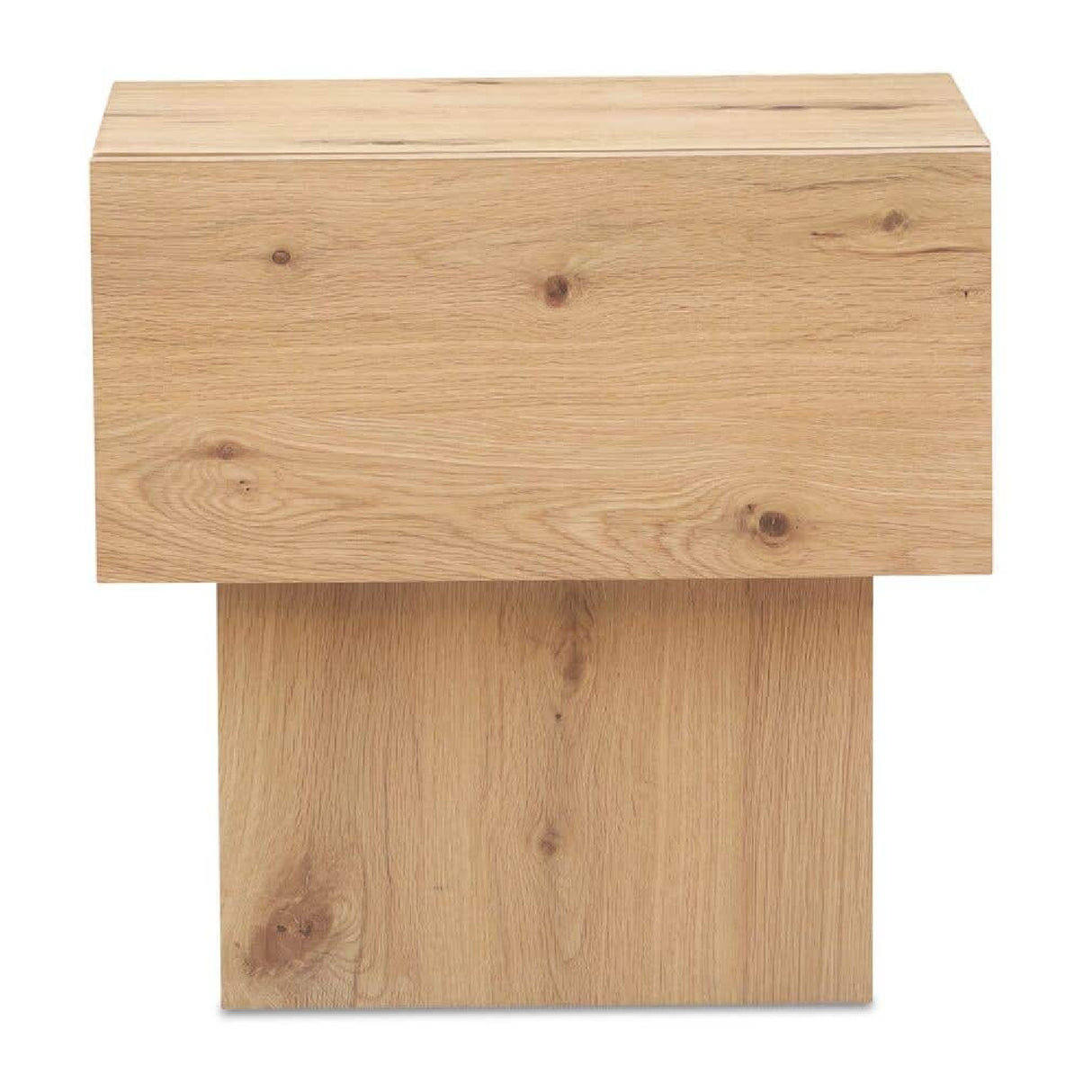 Natural Oak Block Nightstand | Novi Living Shawn