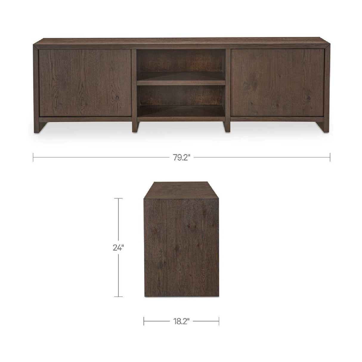 Modern or European furniture - Brown Oak Media Unit - www.oroa.com