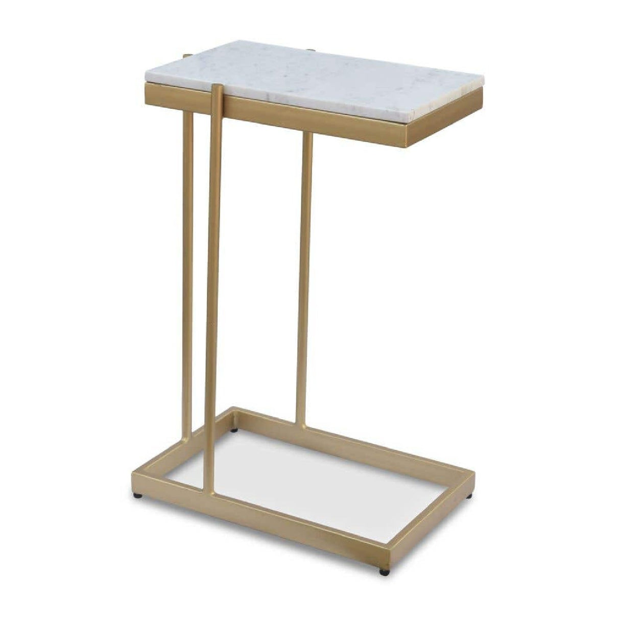 Modern European furniture - Gold-Framed Marble Side Table - www.oroa.com