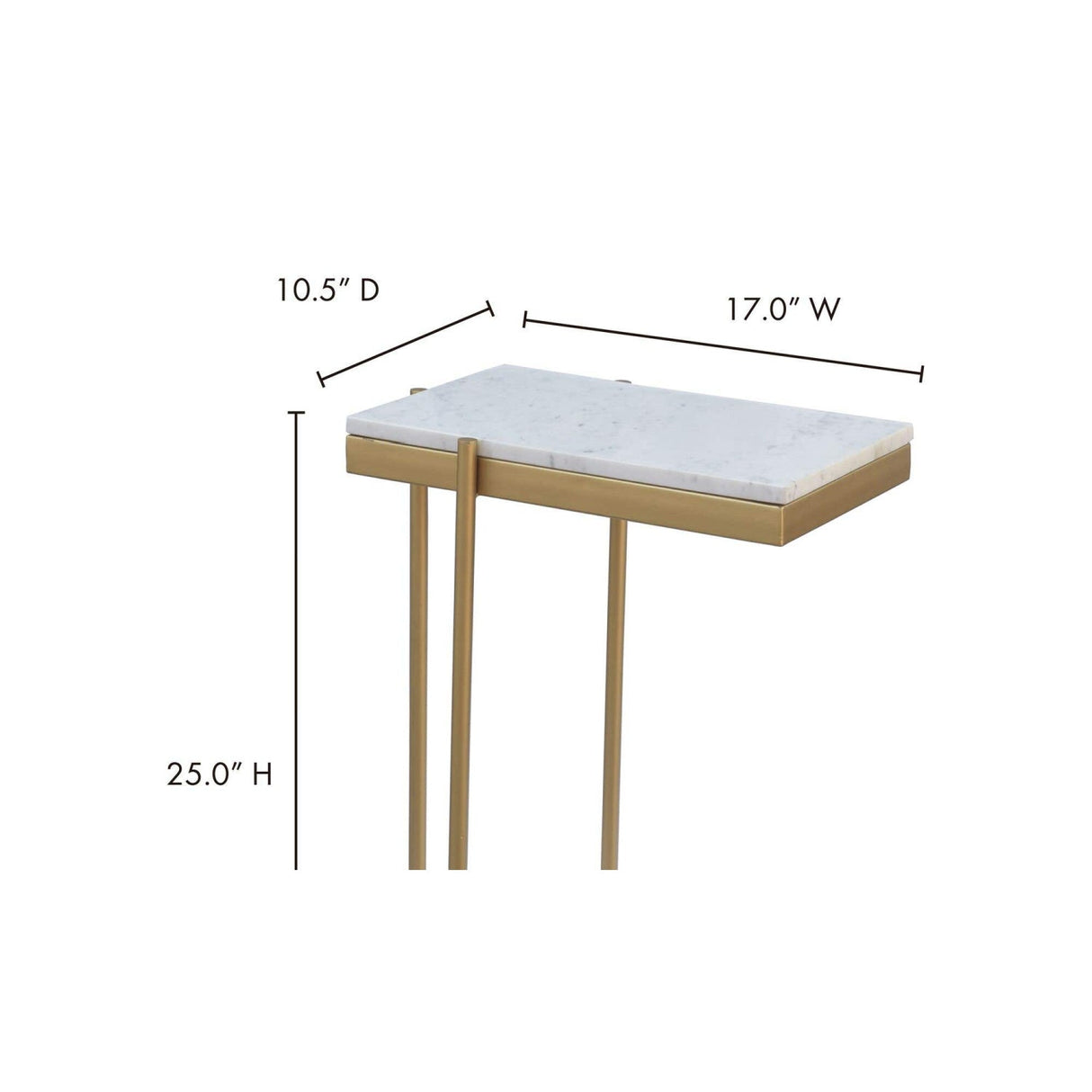 Modern European furniture - Gold-Framed Marble Side Table - www.oroa.com
