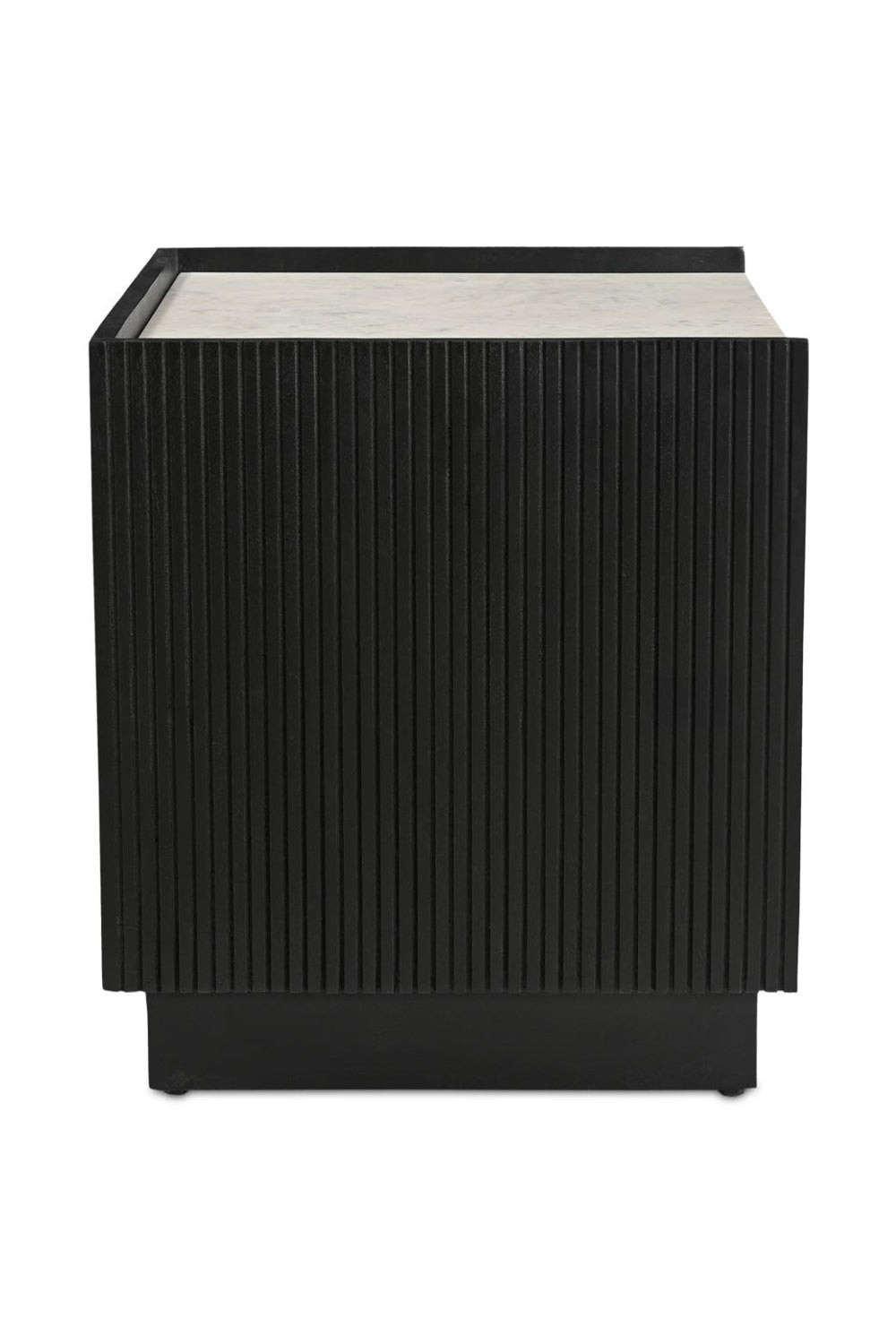 Modern European furniture - Marble Top Black Nightstand - www.oroa.com