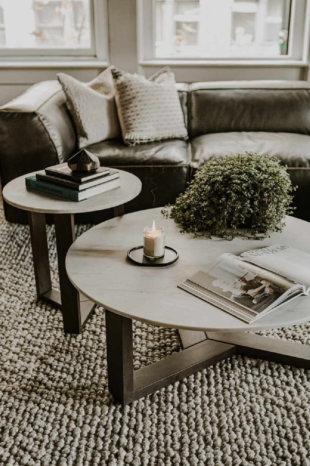 Gray Marble Side Table | Novi Living Jinxx | Oroa.com