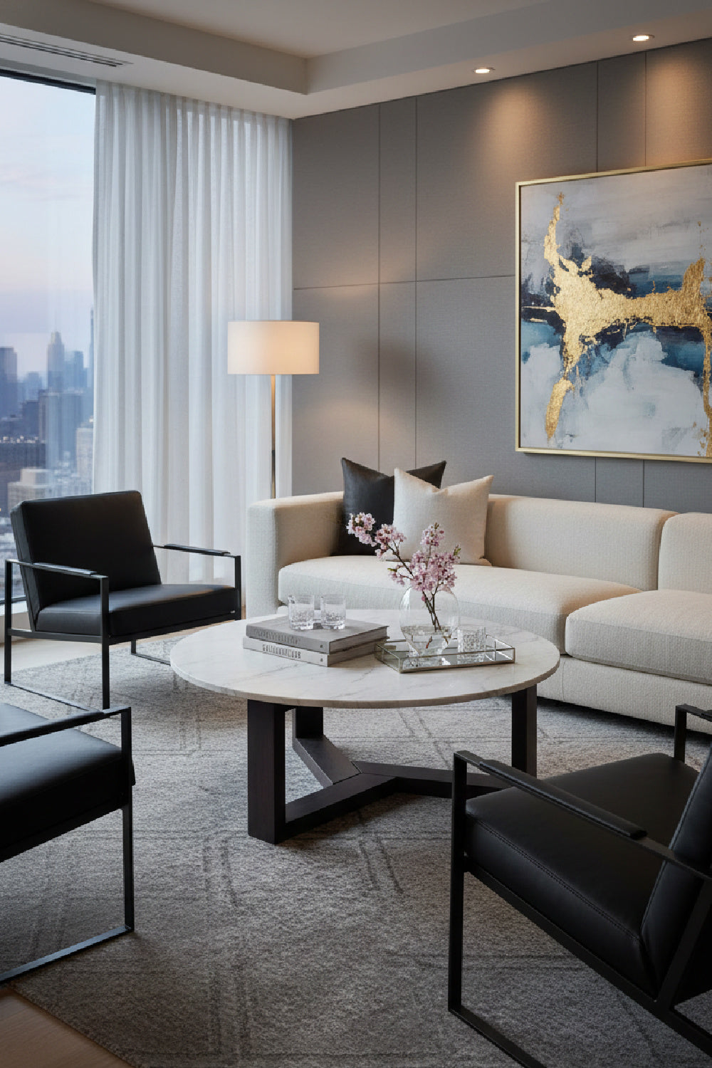 Wooden Base Marble Coffee Table | Novi Living Jinxx