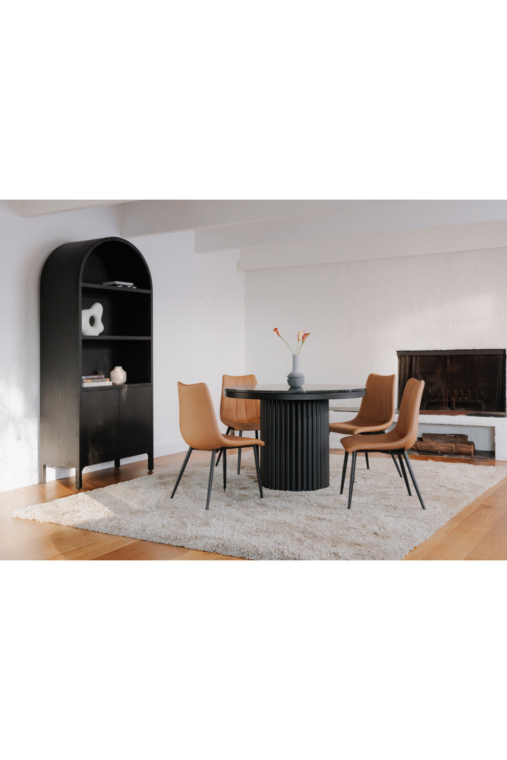Modern European furniture - Pillar Base Marble Dining Table - www.oroa.com