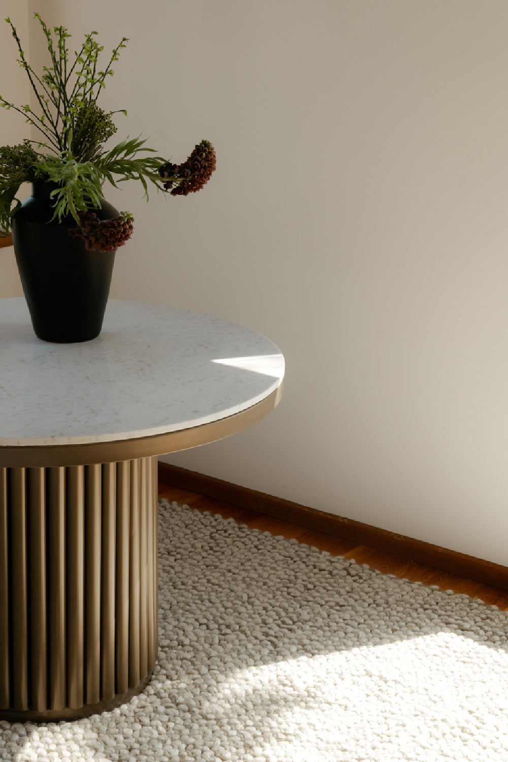 Modern European furniture - Pillar Base Marble Dining Table - www.oroa.com