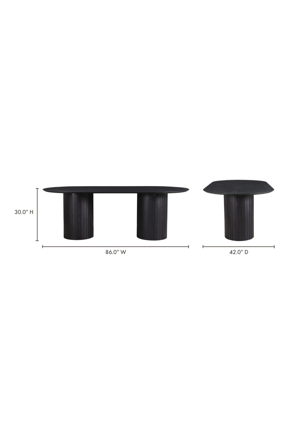 Modern European furniture - Black Acacia Wood Dining Table - www.oroa.com