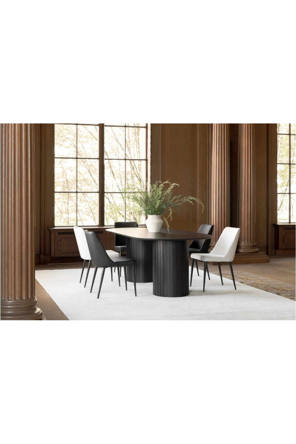 Modern European furniture - Black Acacia Wood Dining Table - www.oroa.com