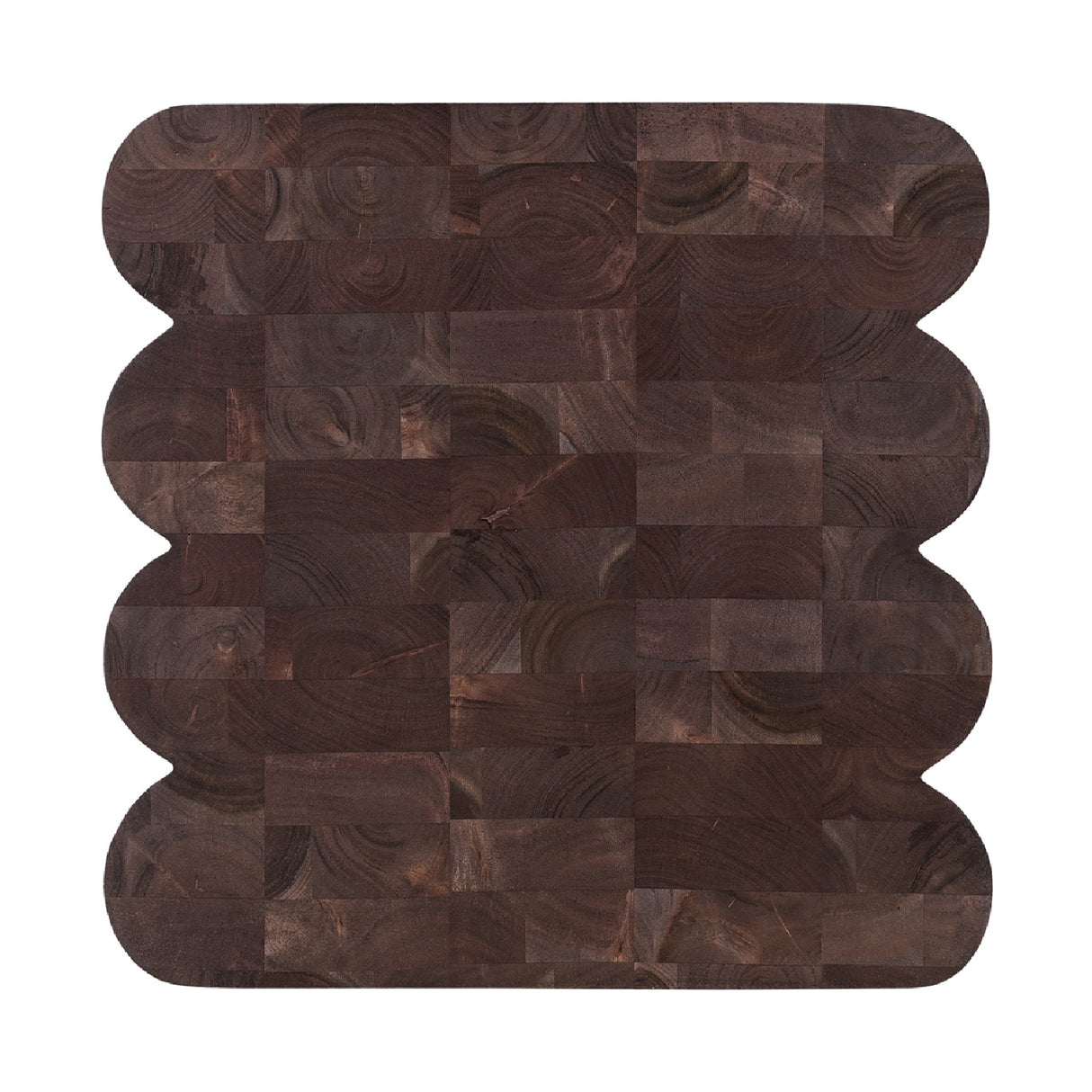 Modern European furniture - Scalloped Brown Acacia Accent Table - www.oroa.com