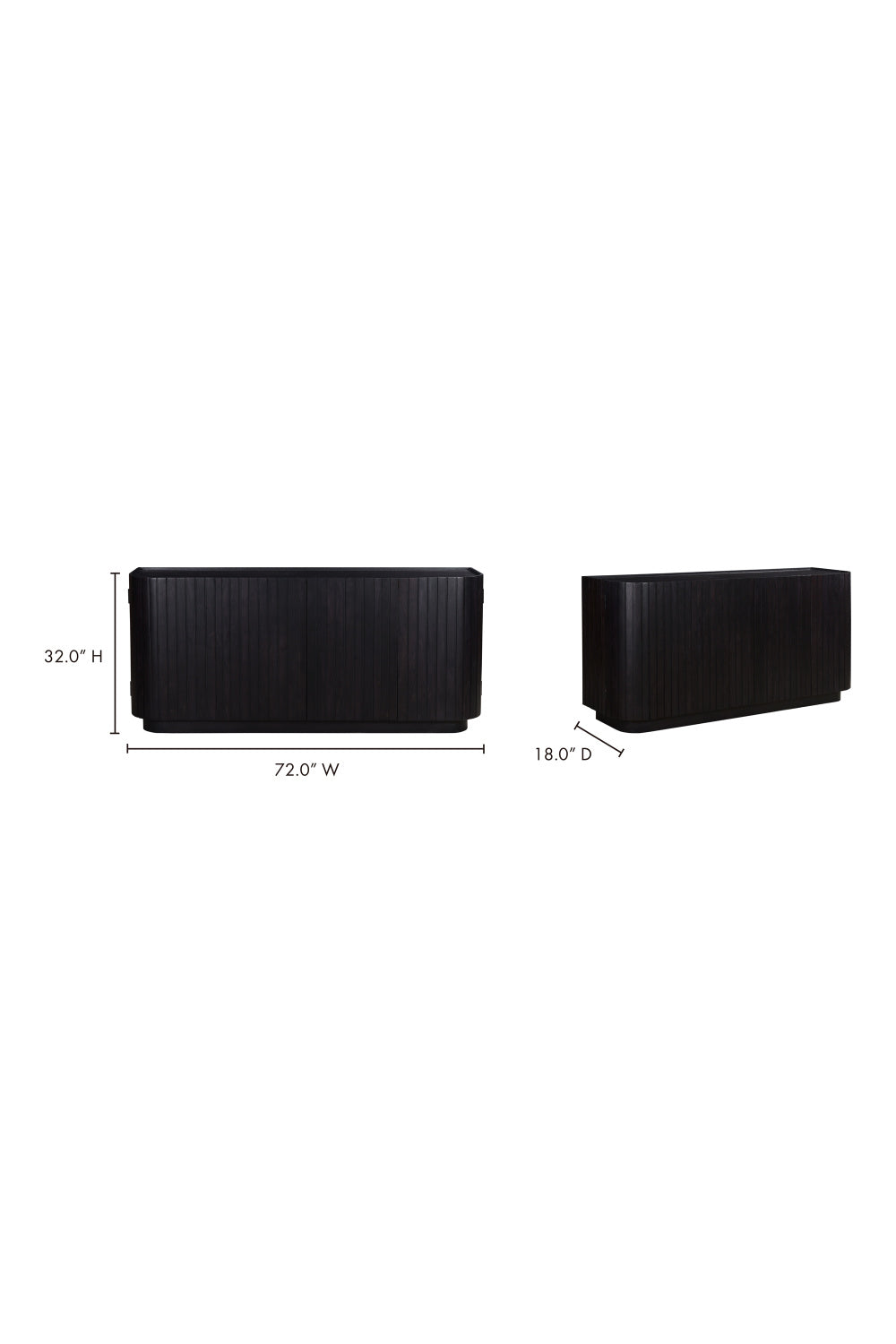 Modern European furniture - Black Acacia 4-Door Sideboard - www.oroa.com | Oroa.com